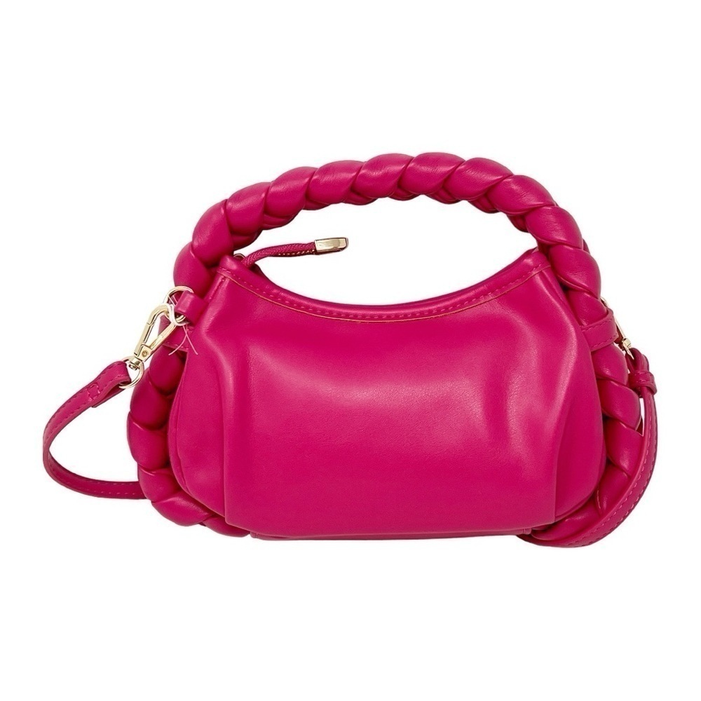 NWT Urban Expressions Vegan Leather Braided Purse/Crossbody Hot Pink. - Picture 4 of 7